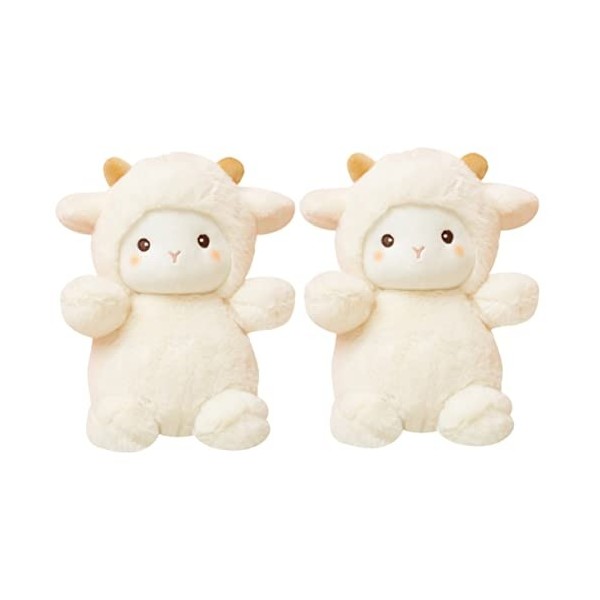 TOYANDONA 4 Pièces Petite Peluche en Laine Poupée en Peluche Coussin Mouton Chambre Peluche Pépinière Coussin en Forme De Mou