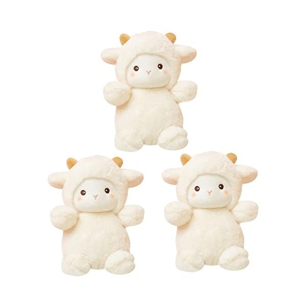 TOYANDONA 4 Pièces Petite Peluche en Laine Poupée en Peluche Coussin Mouton Chambre Peluche Pépinière Coussin en Forme De Mou