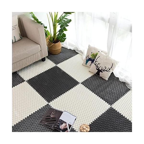 Carreaux De Moquette Carrés à Emboîtement, Tapis De Sol en Mousse De Puzzle en Peluche, Carreaux De Sol De Tapis De Jeu De Pu