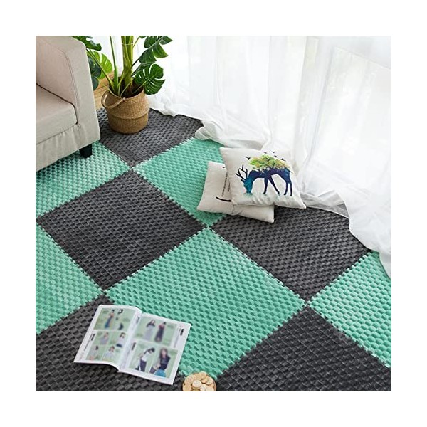 Carreaux De Moquette Carrés à Emboîtement, Tapis De Sol en Mousse De Puzzle en Peluche, Carreaux De Sol De Tapis De Jeu De Pu