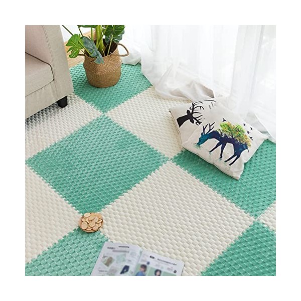 Carreaux De Moquette Carrés à Emboîtement, Tapis De Sol en Mousse De Puzzle en Peluche, Carreaux De Sol De Tapis De Jeu De Pu