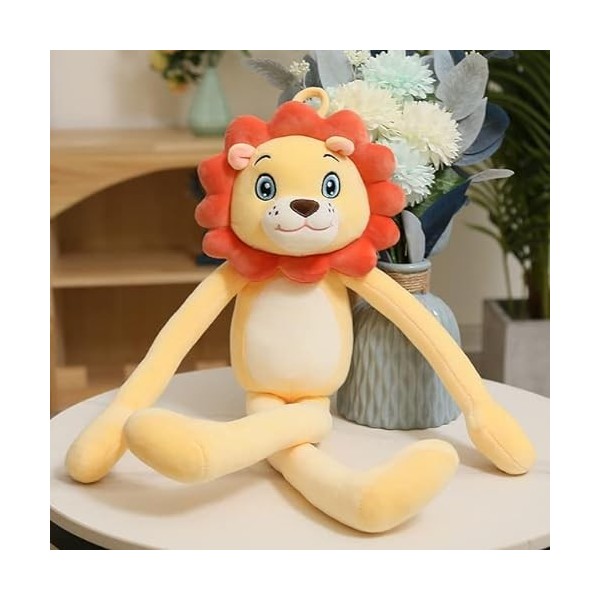 EPELUX 50 / 130CM Mignon Grand Crochet Suspendu et Boucle Main Singe Peluche Jouets en Peluche Lion Tigre Animal tricoté garç