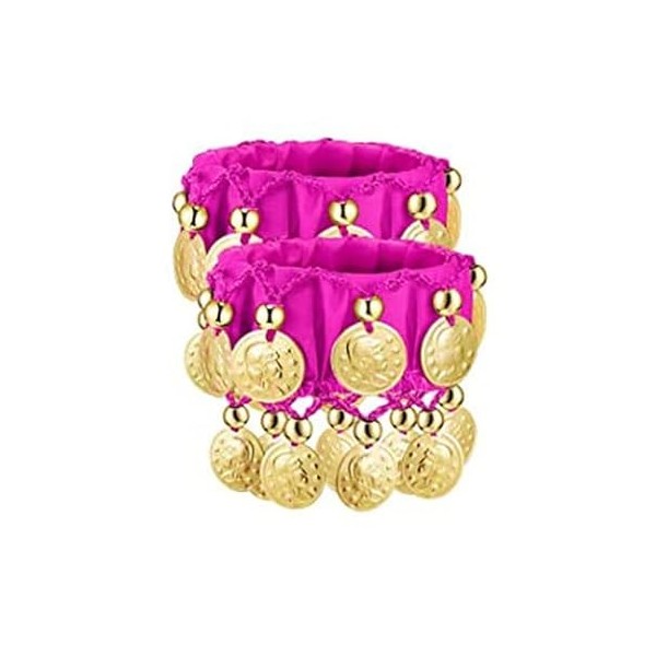 Paire de bracelets avec pièces pour danser danse du ventre ou se déguiser en danseuse orientale, Polyester