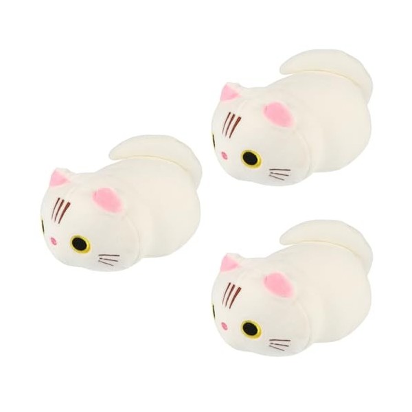 Toyvian 3 Pièces Oreiller Chat Oreiller en Peluche en Peluche Coussin Décoratif De Chaise Oreiller Câlin Chaton en Peluche Po