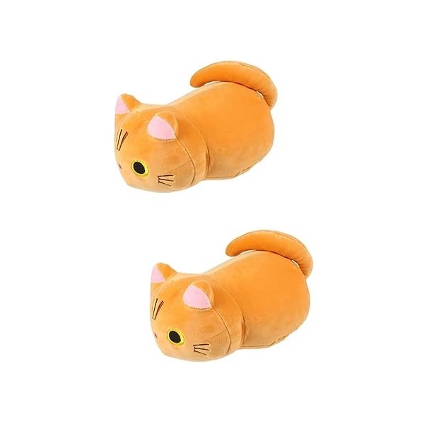 Toyvian 3 Pièces Oreiller Chat Oreiller en Peluche en Peluche Coussin Décoratif De Chaise Oreiller Câlin Chaton en Peluche Po