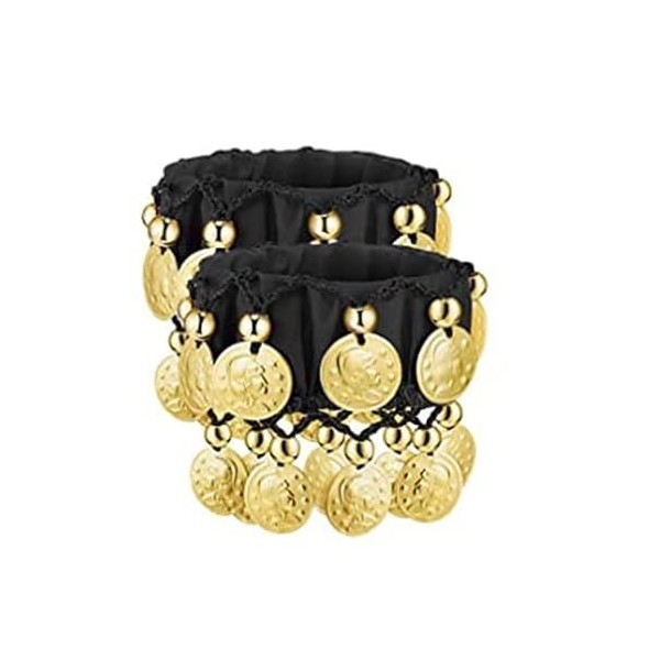 Paire de bracelets avec pièces pour danser danse du ventre ou se déguiser en danseuse orientale, Polyester