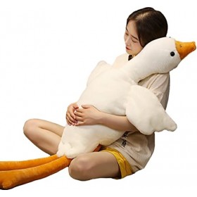 Peluche Cygne Géant avec Long Cou et Jambes Réglables, Oreiller de Corps en Forme doie Blanche Doux Pull Cou Oie en Peluche 