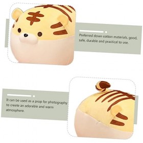 Vaguelly Peluche Tigre Coussin Câlin Animal Grand Animal en Peluche Animaux De La Forêt Coussin en Peluche Oreiller en Coton 