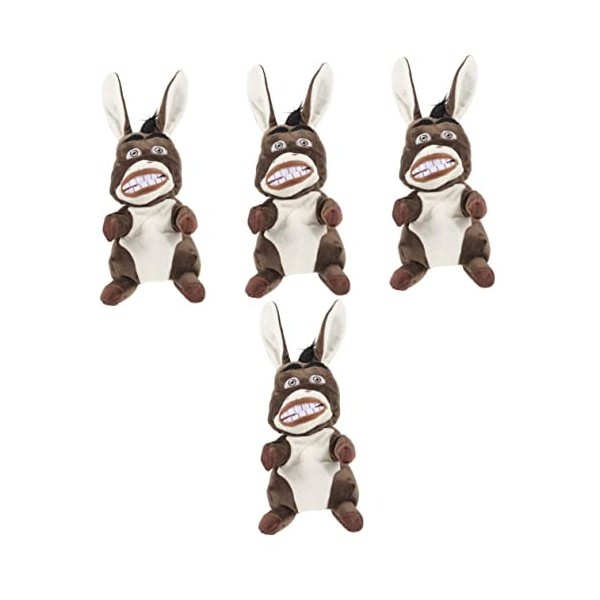 Toyvian 4 Pièces Lapin Marionnette Animal en Peluche Peluches Panda Chiens en Peluche pour Enfants Marionnettes À Main Mignon