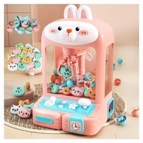 ARTSIM Machine à Griffes ， Machine à Sucreries avec Lumières Et Musique,30 Peluches Et 10 Gashapons ， Machine Attrape Bonbon 