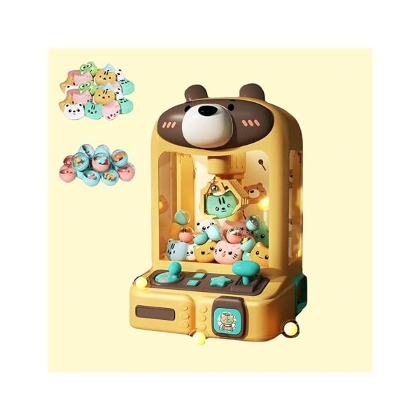 ARTSIM Machine à Griffes ， Machine à Sucreries avec Lumières Et Musique,30 Peluches Et 10 Gashapons ， Machine Attrape Bonbon 