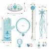 jerbro Lot de 8 accessoires pour habiller princesse couronne baguette gants tresse costume de cosplay fête avec collier et br