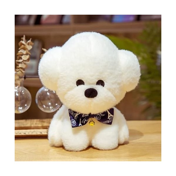 Mignon habillé Bulle Chien Poupée Debout Animal Peluche PelucheHerbe Chapeau Noeud Papillon Enfants Buddy Noël Cadeau 30cm 10