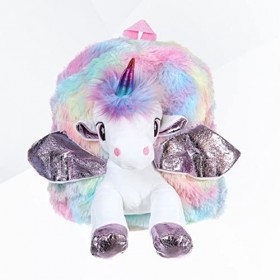 VALICLUD 2 Pièces Licorne à Dos pour Licorne à Dos pour Enfants Filles en Peluche Poupée Jouet à Dos Sacs en Peluche Poupée e