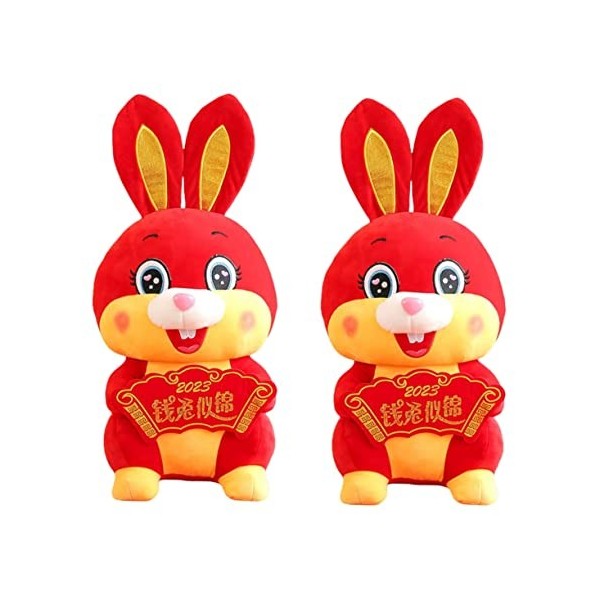 Alasum 4 Pièces Lapin en Peluche Zodiaque Chinois en Peluche Figurines De Lapin Jouet Lapin du Nouvel an Chinois Figurine De 