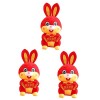 Alasum 4 Pièces Lapin en Peluche Zodiaque Chinois en Peluche Figurines De Lapin Jouet Lapin du Nouvel an Chinois Figurine De 