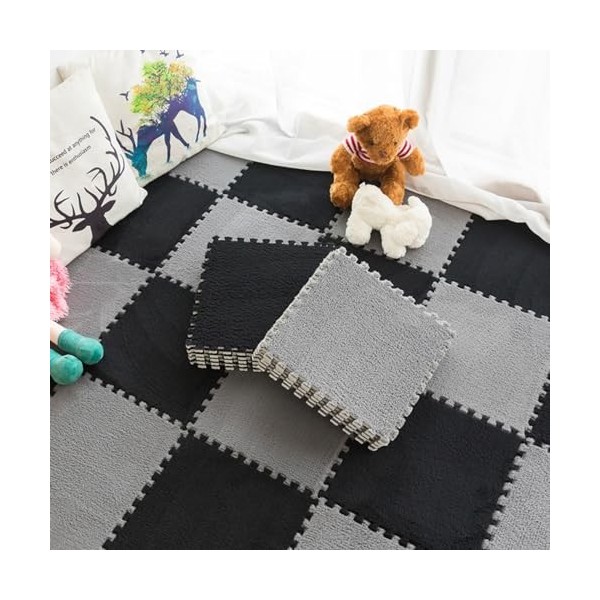 Tapis De Tapis épaissis De 10 PC, Tapis De Mousse Entre Verrouillage en Peluche Doux De 11,8 Pouces, Tapis De Tapis, Tapis De
