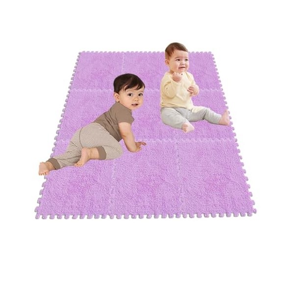 Dalles De Tapis à Emboîtement en Peluche Shaggy, Tapis De Puzzle en Mousse, Tapis, Chambre à Coucher, Salle De Jeux, Garde Au