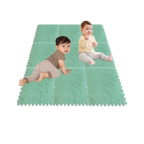Dalles De Tapis à Emboîtement en Peluche Shaggy, Tapis De Puzzle en Mousse, Tapis, Chambre à Coucher, Salle De Jeux, Garde Au