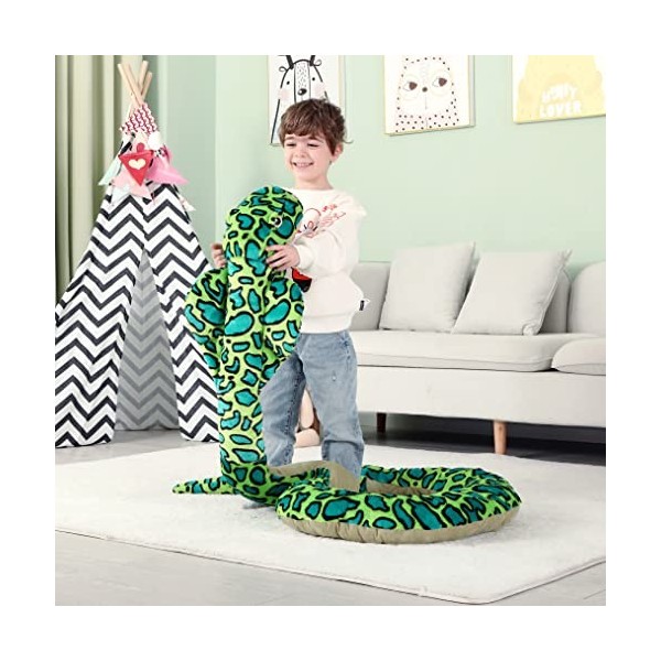 IKASA Peluche Serpent Géant Animal Jouet,270cm Grand Gros Mignon Moelleux Animaux XXL XL Peluche Géante Grosse Adorable,Cadea