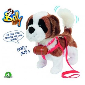 Billy, Mon Chien Billy, Peluche interactive à promener, il marche, sassoie, aboie, Jouet pour enfants dès 3 ans, GIOCHI PREZ