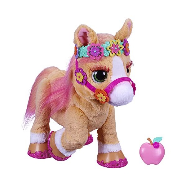 FurReal friends Cannelle Mon Poney coquet, Animal en Peluche électronique de 35,5 cm, 80 Sons et réactions, 26 Accessoires, p