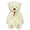 TEDBI Grand Ours en Peluche 140cm | Beige | Geant Nounours gigantesque Ours en Peluche Jouet Coeur Cadeau danniversaire Cade