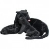 Brubaker Panthère avec Peluche Bébé 100 cm - Peluche XL Mère avec Enfant - Grands Chats Noirs