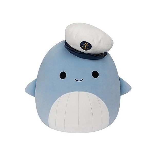 Squishmallows SQCR02420 – Samir la Baleine Bleue 50 cm, Peluche Officielle Kelly Toys, Peluche Super Douce