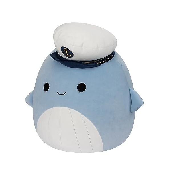 Squishmallows SQCR02420 – Samir la Baleine Bleue 50 cm, Peluche Officielle Kelly Toys, Peluche Super Douce