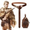 BOFUNX Accessoire Viking Déguisement de Viking Médiéval Ceinture PU Chevalier Sac Renaissance Déguisement Vintage pour Hallow