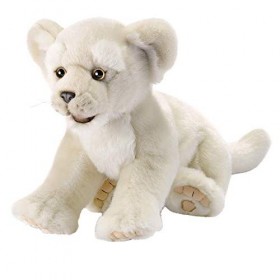 Anima - Peluche Lionceau Blanc Couché 32cmL