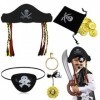 DGTSYAL Déguisement de Pirate Enfants Accessoires Kit, Costume Capitaine Pirate cache-œil de pirates collier, Pirate Déguisem