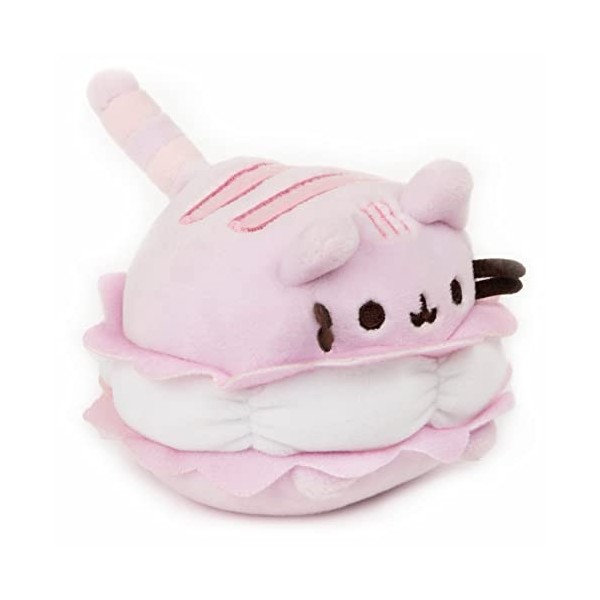 GUND Macaron Cookie Pusheen Sweet Dessert – Animal en peluche spongieux – Tissu extensible – À partir de 8 ans – Rose et blan