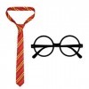 Kitimi Cravate décole de magicien, cravate à lunettes, accessoire de déguisement, cravate pour uniforme scolaire, cravate ra