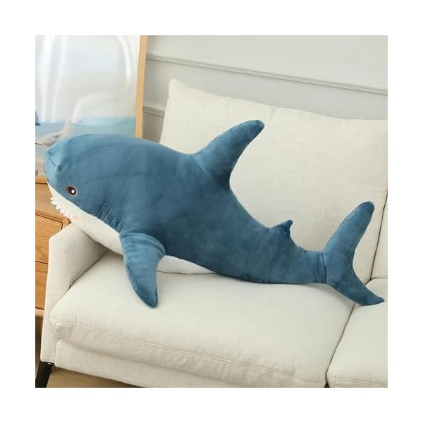 SaruEL Géant Requin Coloré Jouet en Peluche Animal Requin Classique Oreiller Poupée Jouet Enfants Fille Cadeaux 120cm 1