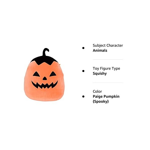 Squishmallow Kellytoy Peluche douce et spongieuse officielle pour Halloween Paige Pumpkin Spooky , 12,7 cm 