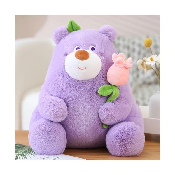 Kawaii Ours en Peluche Jouet en Peluche Ours en Peluche Tenant Rose Peluche Poupée Saint Valentin Cadeau De Noël pour Fille C