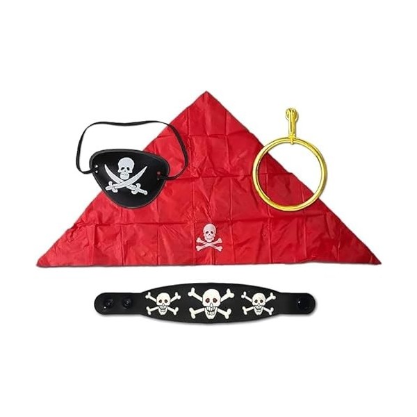 Fartoni Déguisement Pirate Enfant Avec Accessoires Pirate Avec Patch Pirate, Écharpe Pirate, Et Boucle DOreille. Accessoires