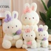 EacTEL Mignon Lapin poupée Dessin animé Peluche Animal Fleur Lapin Peluche poupée Oreiller Kawaii Peluche Enfants Jouet Fille