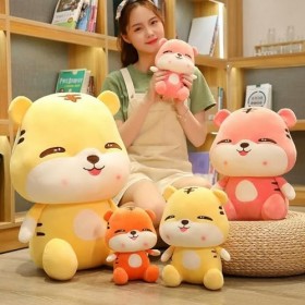 Heureux Tigre Mignon en Peluche Jouet Doux Dessin animé Animal Peluche poupée Cadeau créatif décoration Cadeau d’Anniversaire