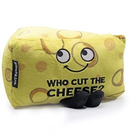 PUNCHKINS - Who Cut The Cheese? Fromage en peluche - Cadeau amusant pour les amis