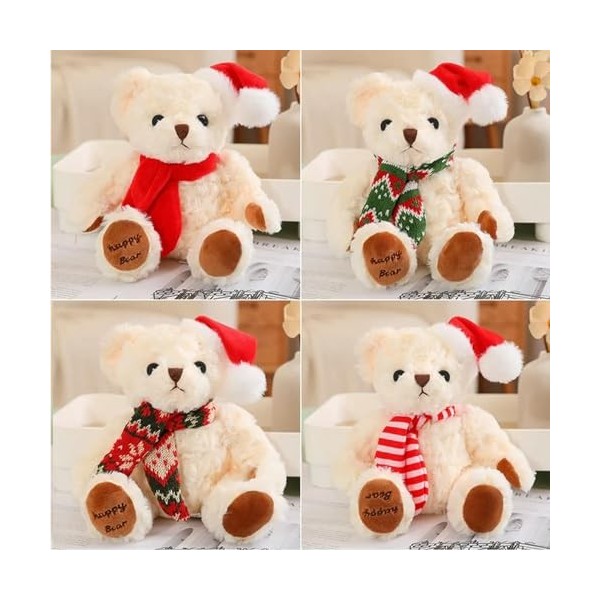 EacTEL Noël Ours en Peluche Jouet Ours en Peluche Doux Jouet dans Cadeau de Noël Mignon en Peluche garçon Fille fête décorati