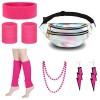 LUKIUP Déguisement Année 80 Accessoire Femme, Déguisement fluo, Violet Disco Costume Vetement Fête, Costume Déguisement Disco