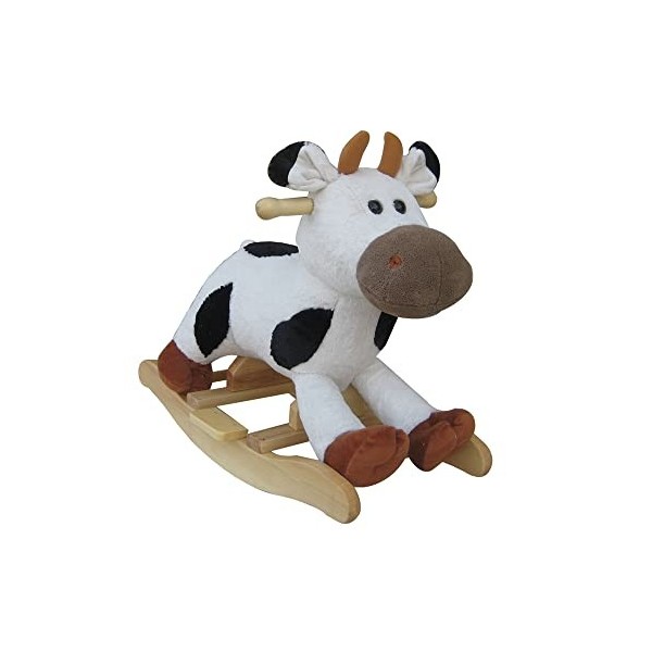 Neuf Peluche Rocking Vache - Noir et Blanc Vache Complet avec Sons 15m+