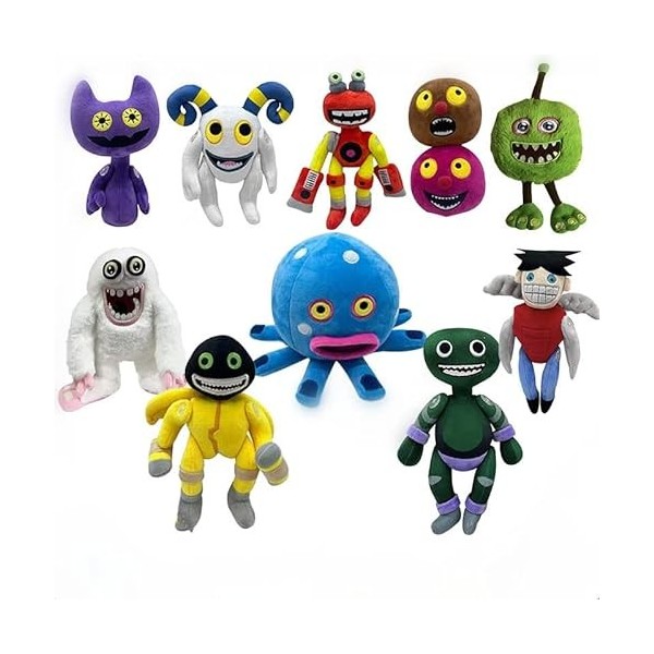  Lot de 10 My Singing Monsters wubbox Plus Doll, Cadeau en Peluche de Noël, Cadeau danniversaire pour garçon et Fille.