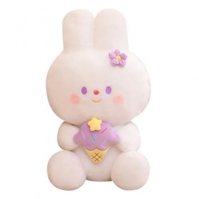 Mignon Lapin en Peluche Jouet Kawaii Longue Oreille Lapin Tenant crème glacée Oreiller en Peluche poupée en Peluche Enfants C
