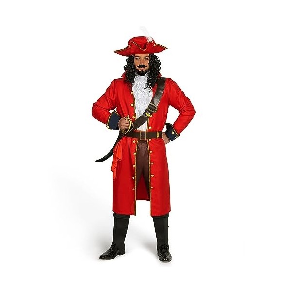 Spooktacular Creations Mens Pirate Captain Costume Set, Red Deluxe Captain Hook Ten et pour adulte Halloween Dress Up Party C