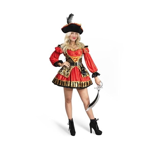 Spooktacular Creations Femmes Red Spanish Pirate Robe Costume Set a...