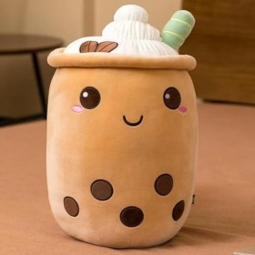 LfrAnk Fruits de Bande dessinée, Tasse à thé au Lait à Bulles, Jouet en Peluche, Coussin Alimentaire, Coussin de câlin Doux, 